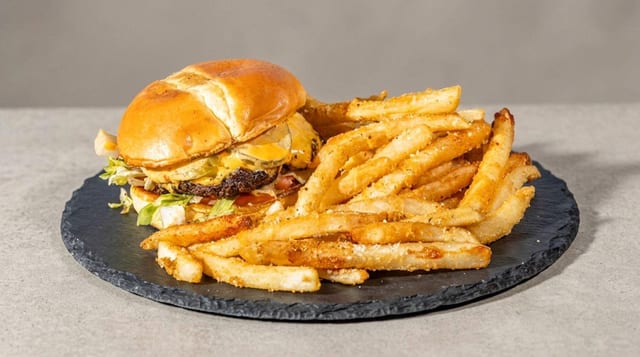 Cheese Burger W/ Fries.